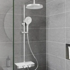 Adora Brusesæt^Consilio topbrusesæt med termostat krom/hvid