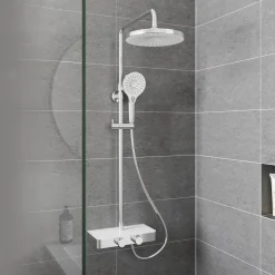 Adora Brusesæt^Consilio topbrusesæt med termostat krom/hvid