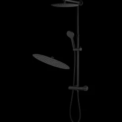 Brusesæt^Adora magna topbruser og termostatssæt Ø300 mm sort