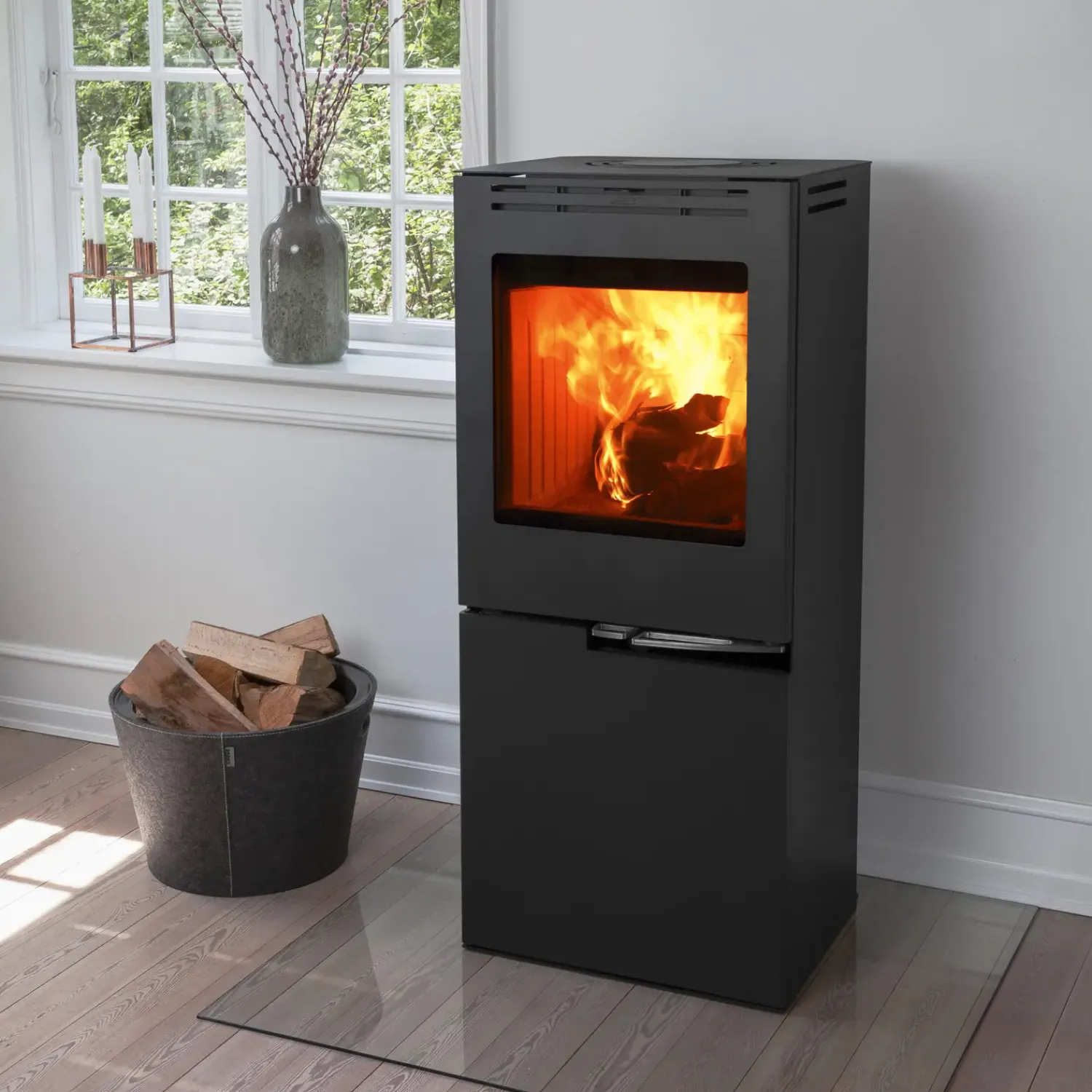 Aduro Brændeovne^H5 hybridovn sort