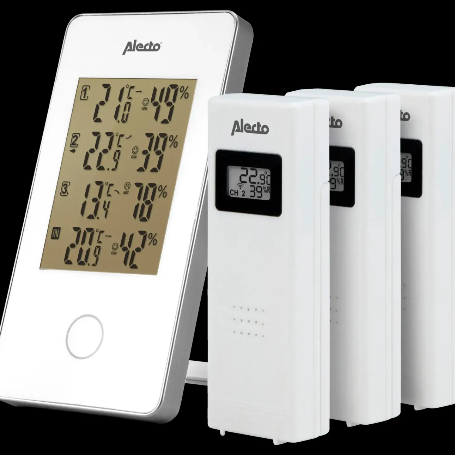 Alecto Vejrstationer Og Termometre^WS-1330 vejrstation med 3 sensorer hvid