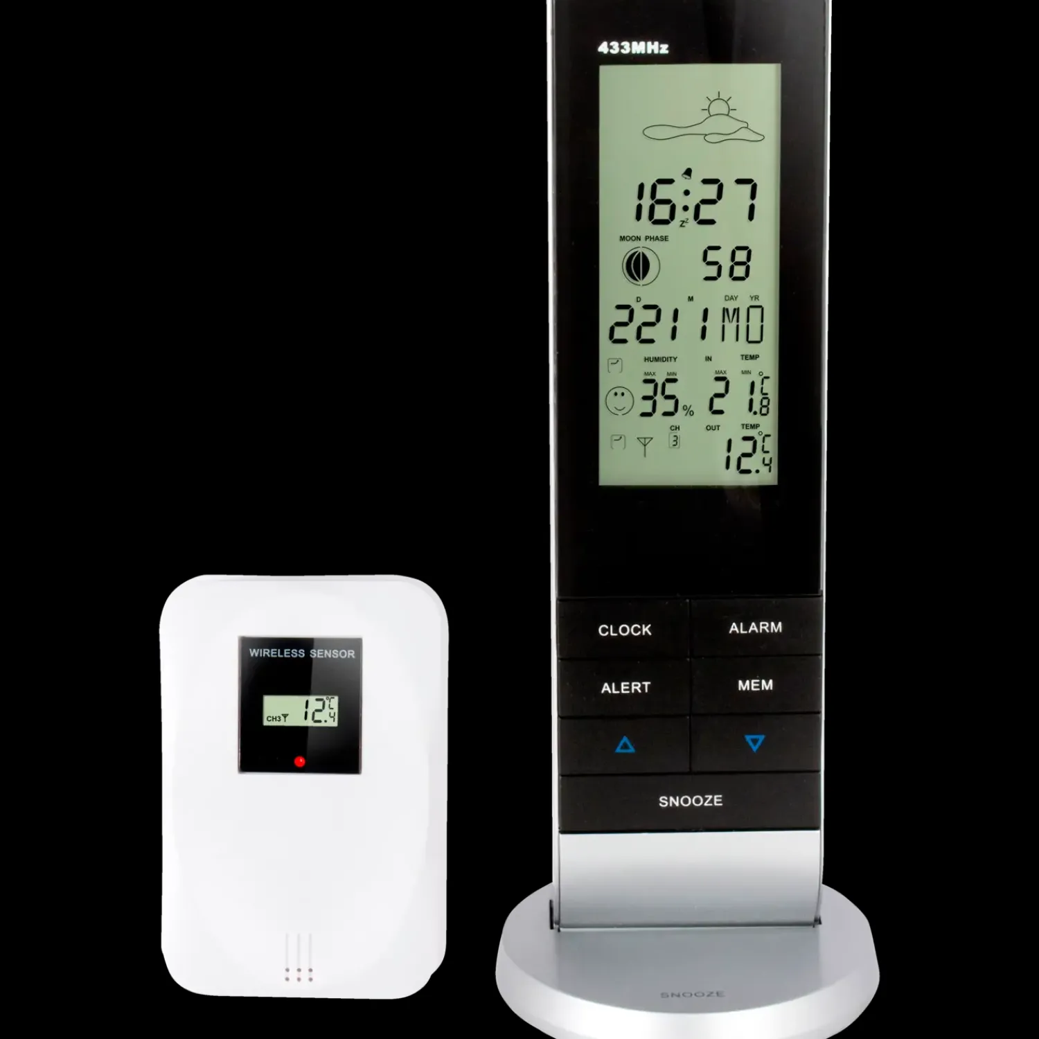 Outlet Alecto WS-1150 vejrstation med trådløs sensor sort/sølv