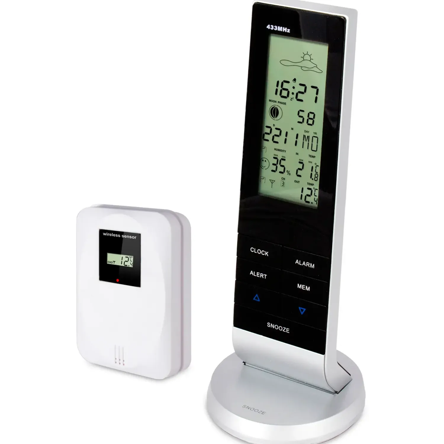 Outlet Alecto WS-1150 vejrstation med trådløs sensor sort/sølv