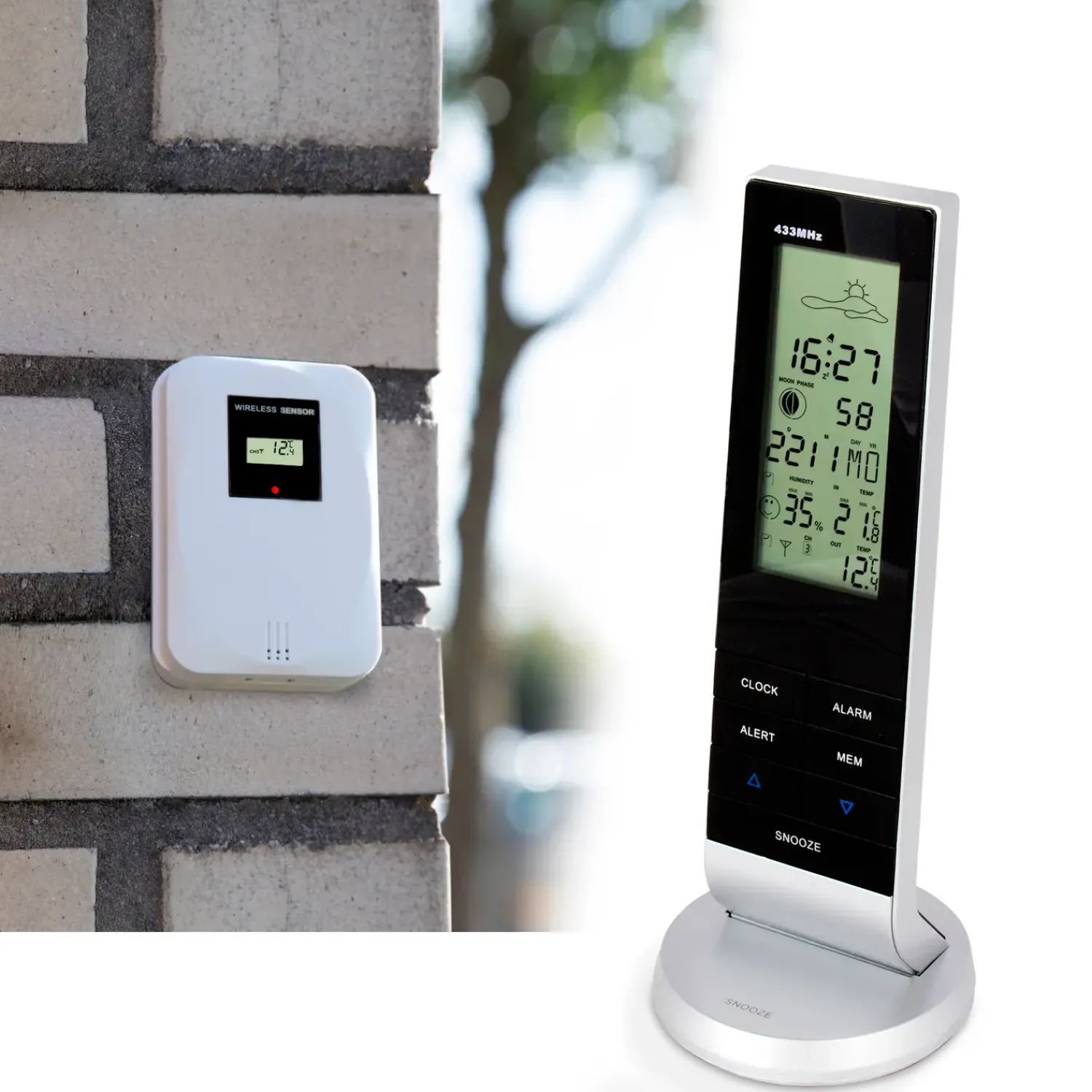 Outlet Alecto WS-1150 vejrstation med trådløs sensor sort/sølv