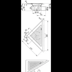 Outlet Blücher justerbart hjørneafløb m/indbygningsvandlås