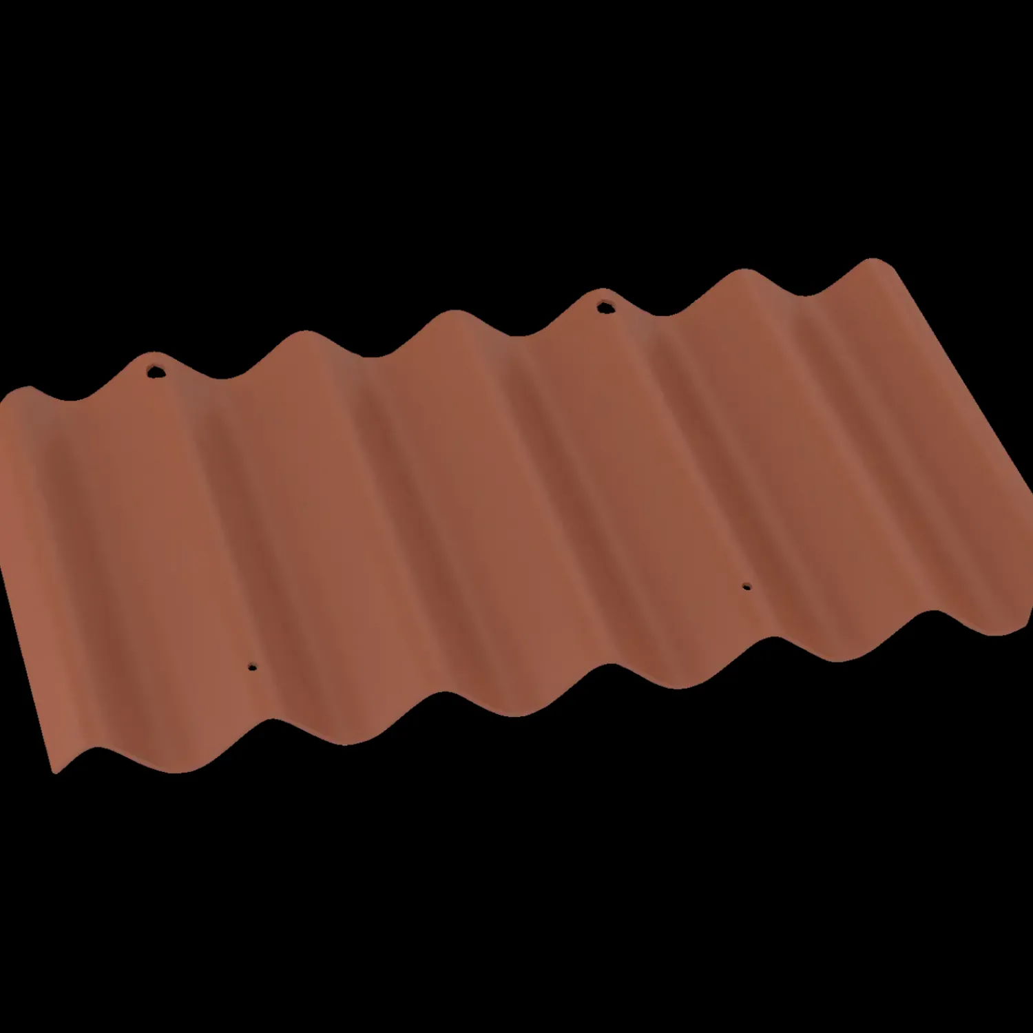 Swisspearl Bølgeplader^Bølgeplade B7 HJ/HU teglrød 1100 x 570 mm