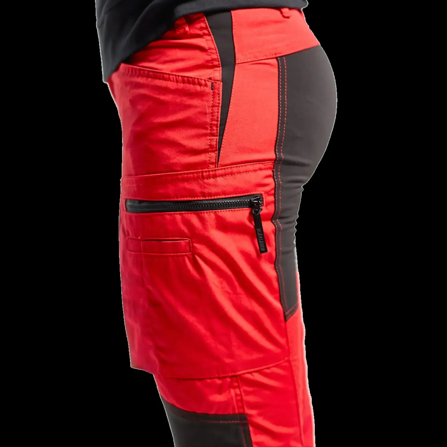 Blåklæder Arbejdsbukser^dame service bukser med stretch rød/sort str. C30