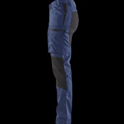 Blåklæder dame service bukser med stretch marineblå/sort str. C48