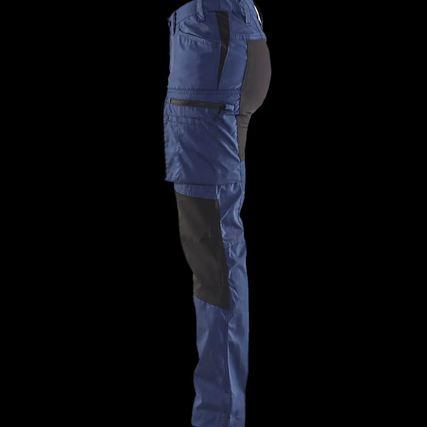 Blåklæder dame service bukser med stretch marineblå/sort str. C48