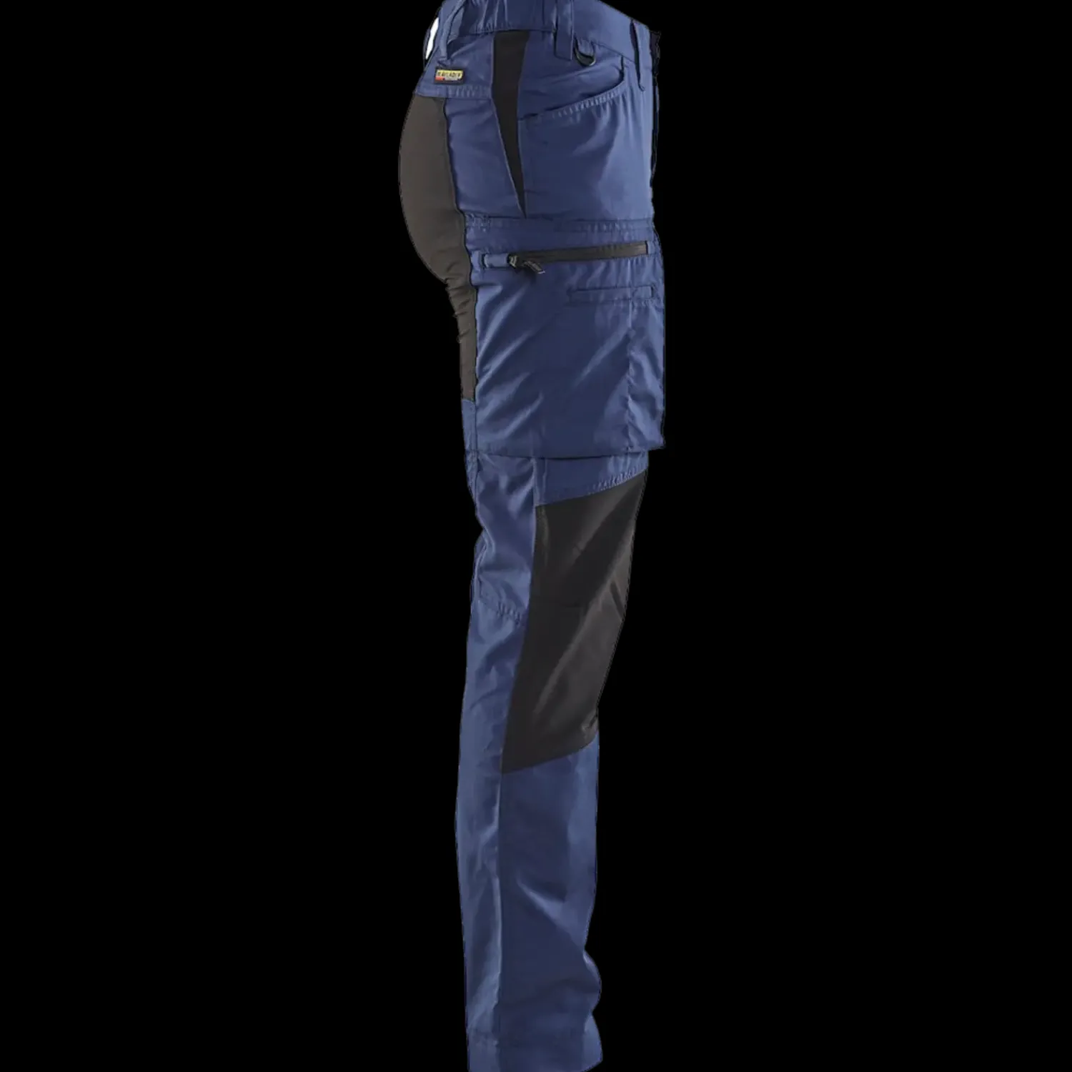 Blåklæder dame service bukser med stretch marineblå/sort str. C48