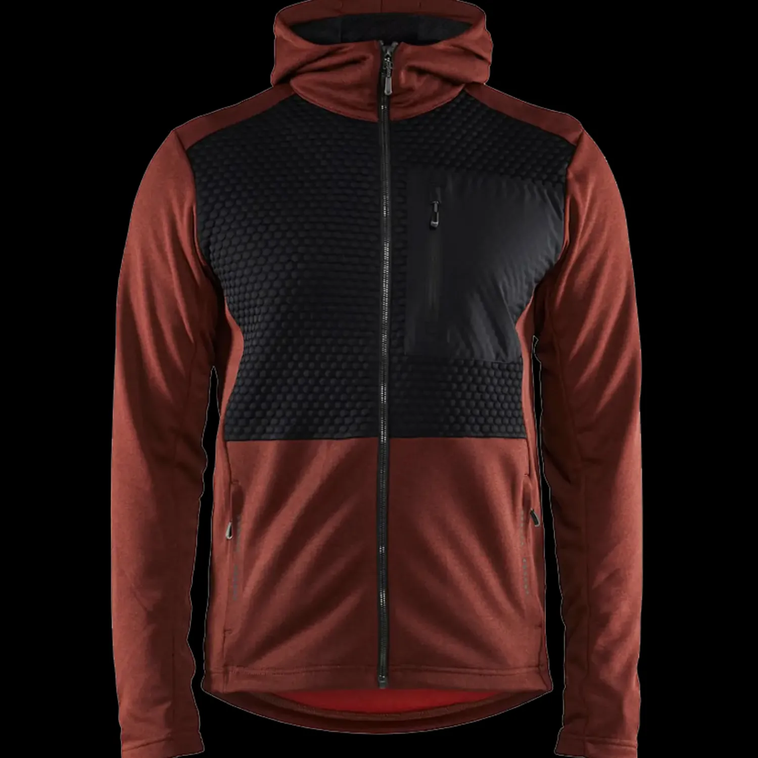 Trøjer Og Sweatshirts^Blåklæder hættetrøje Full Zip brændt rød/sort str. 2XL