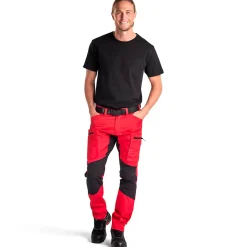 Blåklæder Arbejdsbukser^service bukser med stretch rød/sort str. C50