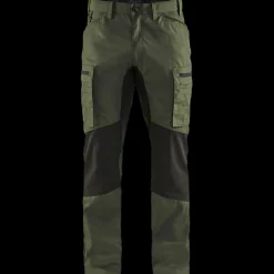 New Blåklæder service bukser med stretch army grøn/sort str. C50