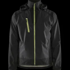 Sale Blåklæder softshell jakke sort/high-vis gul str. 2XL