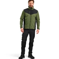 Sale Blåklæder strikket softshell jakke efterårsgrøn/sort str.M