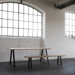 Bordplader^Bænkestel trapez sort, 410 mm