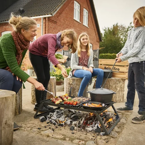 Discount Bon-fire bålgrill m. riste i støbejern/foldb. ben