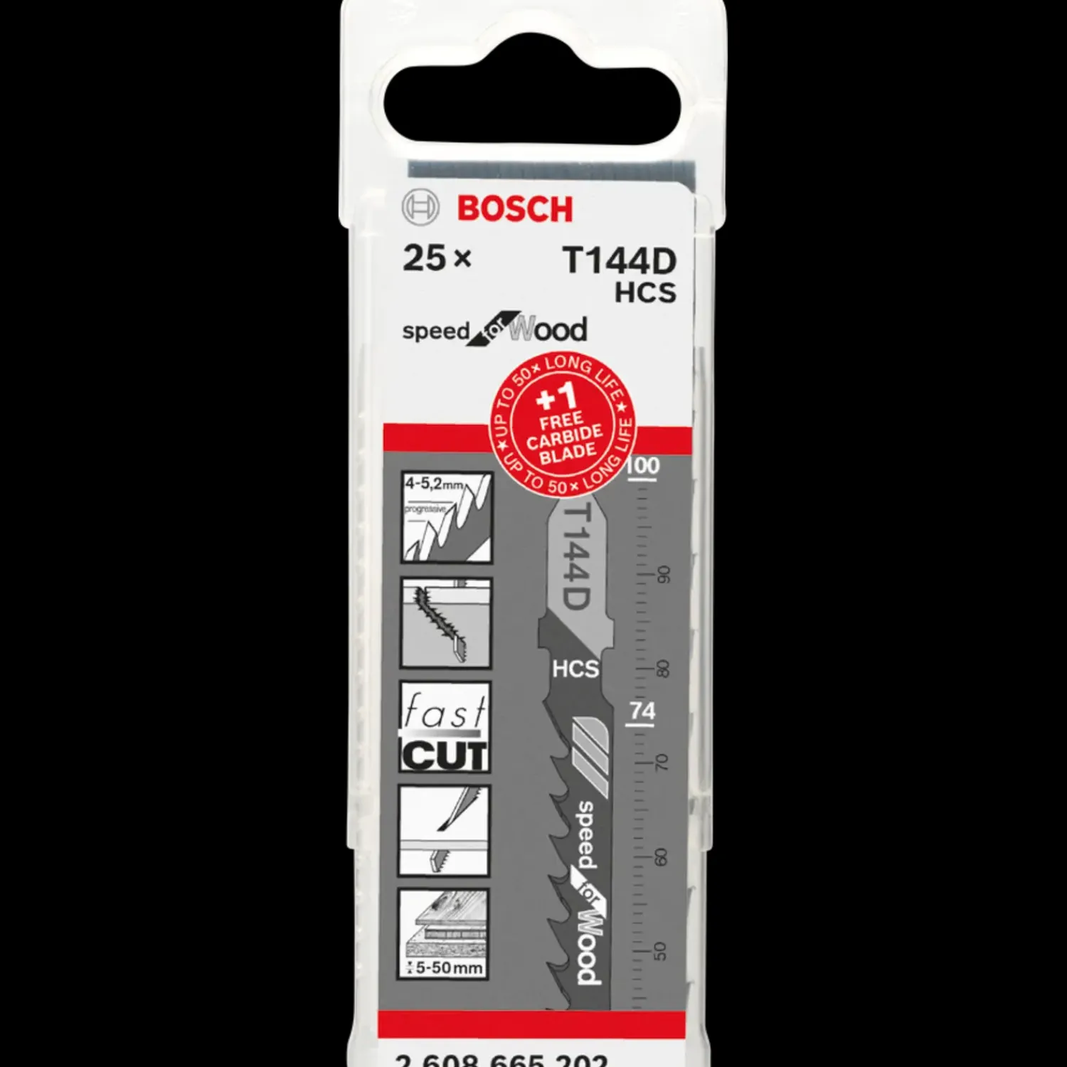 Sale Bosch gør det selv Bosch 25 stk. T 144 DHM + 1 EXPERT hårdttræ stiksavklingesæt