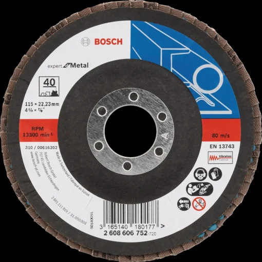 Bosch Professional Klinger Til Vinkelslibere^Bosch Expert X551 rondelslibeskive til metal korn 40 Ø115 mm