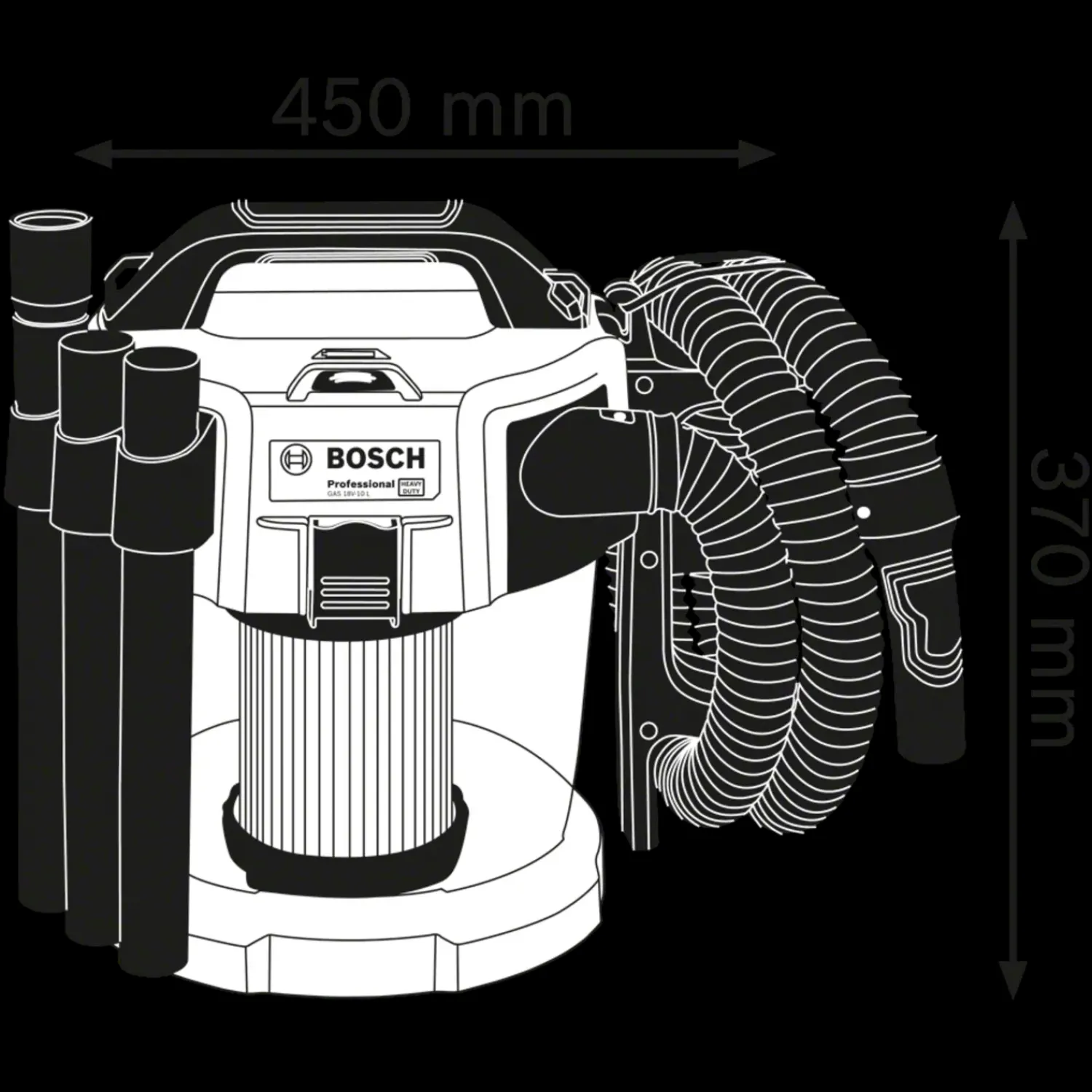 Bosch Professional Støvsugere^Bosch GAS 18V-10 L akku støvsuger inkl. tilbehør