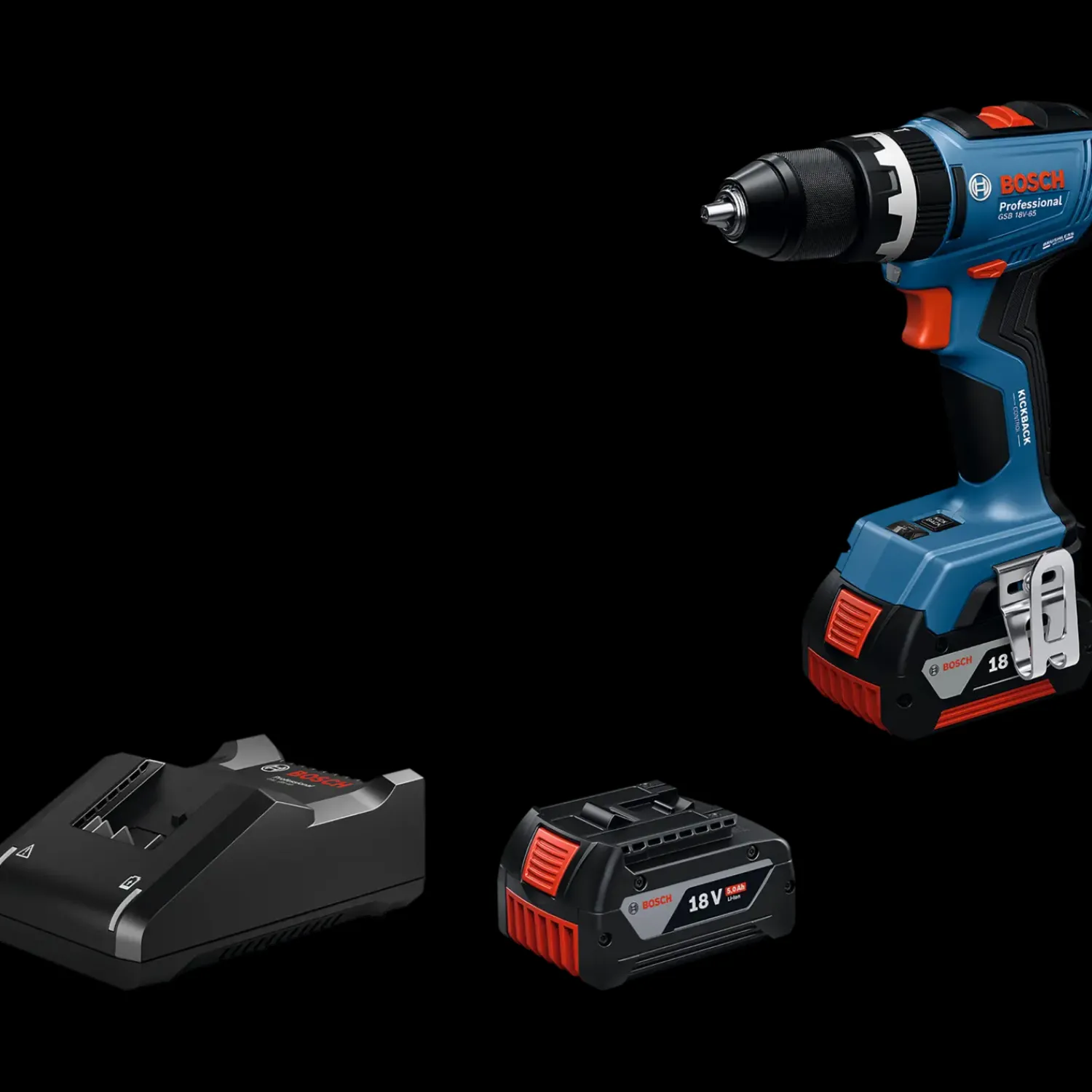Online Bosch GSB 18V-65 slagboremaskine 2x5Ah batteri og L-BOXX