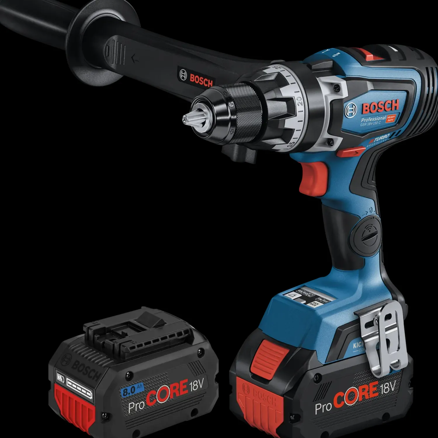 Best Bosch Professional Bosch GSR 18V-150 C bore-/skruemaskine 2X8 Ah batteri, lader og L-BOXX