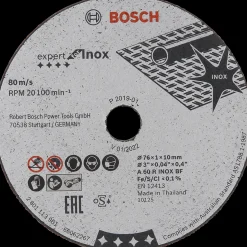 Bosch gør det selv Klinger Til Vinkelslibere^Bosch PRO Stainless Steel and Metal limet skæreskive i rustfrit stål og metal, 76 x 1 x 10 mm