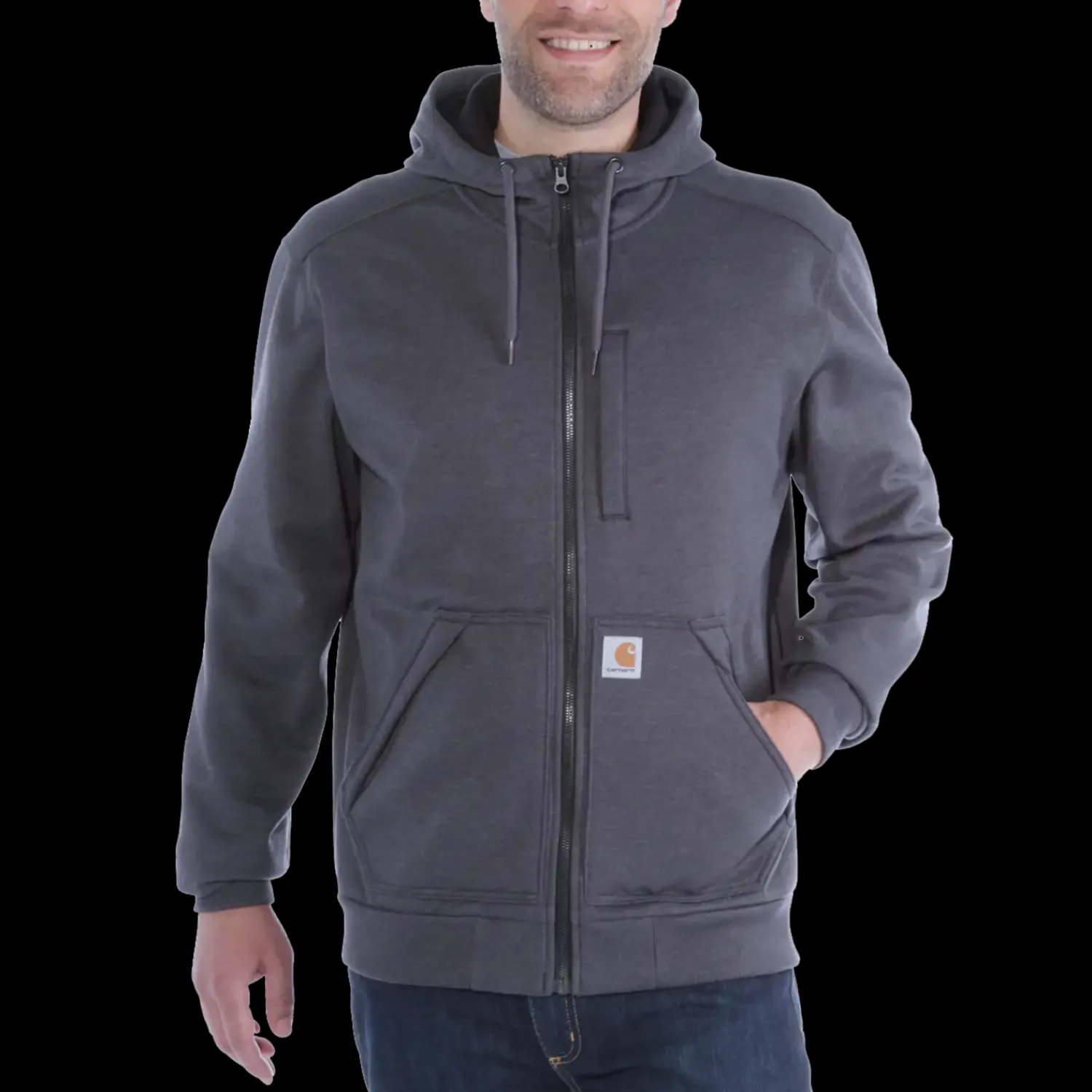 Clearance Carhartt Wind Fight hættetrøje peat str. S