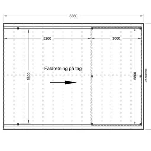 Davidsen Christian dobbelt carport med redskabsrum 836x630 cm - m/plast trapeztag