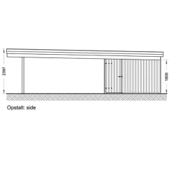 Davidsen Carporte^Christian dobbelt carport med redskabsrum 836x630 cm - UDEN TAG