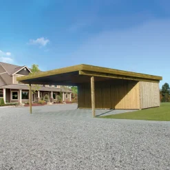 Davidsen Carporte^Christian dobbelt carport med redskabsrum 836x630 cm - UDEN TAG