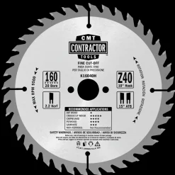Hot CMT savklinge Contractor 160x2,2x20 Z40W 10 stk pk
