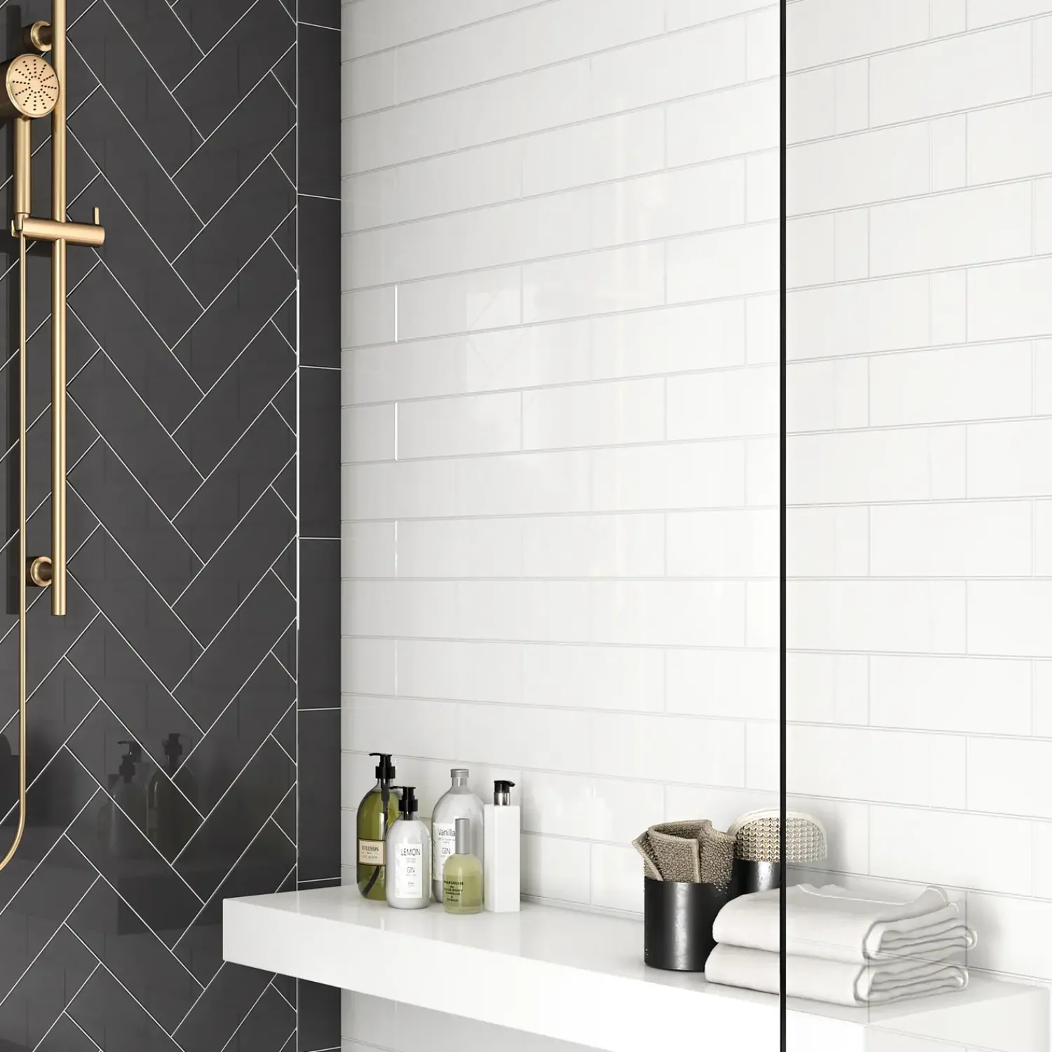 Gulv- Og Vægfliser^Colour Ceramica vægflise 10x30 cm blank hvid