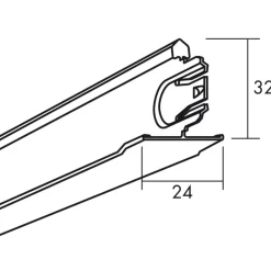 Outlet Ecophon Connect T24 tværprofil 600x24 mm