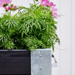 Plantekasser^Cubic Blomsterkasse med hjul 120x50x45 cm sort