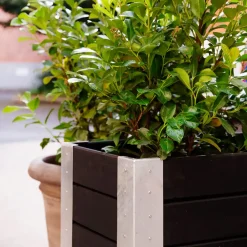 Plantekasser^Cubic Blomsterkasse med hjul 120x50x45 cm sort