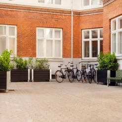 Plantekasser^Cubic Blomsterkasse med hjul 120x50x45 cm sort