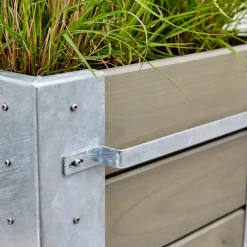 New Cubic Blomsterkasse med hjul 120x50x45 cm gråbrun