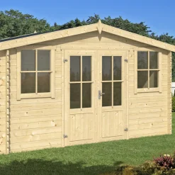 Hytter^Dallas hytte med dobbeltdør og vinduer, 10,62 m²