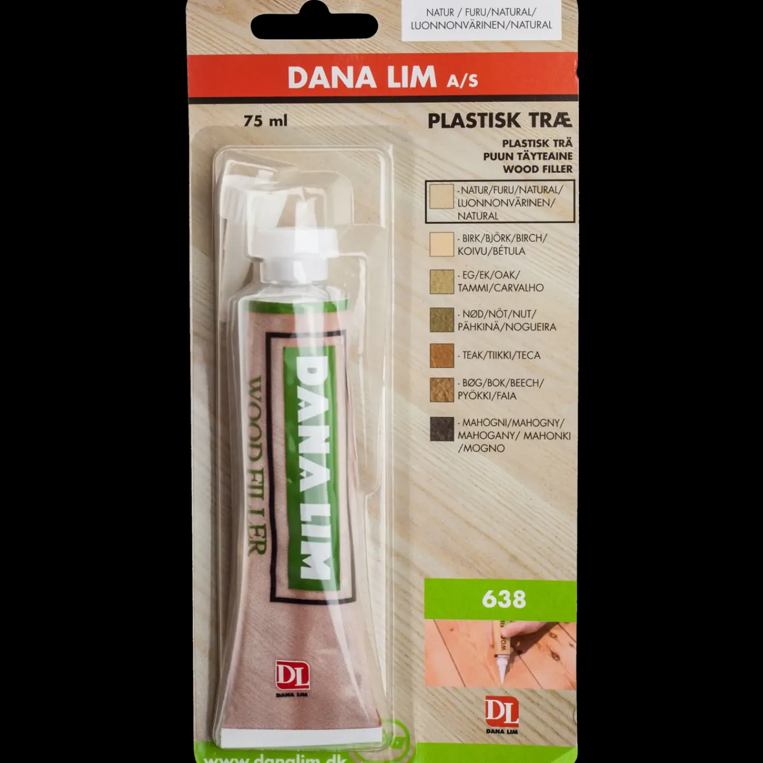 Dana Lim Spartelmasse^Dana plastik træ 638 teak 75 ml