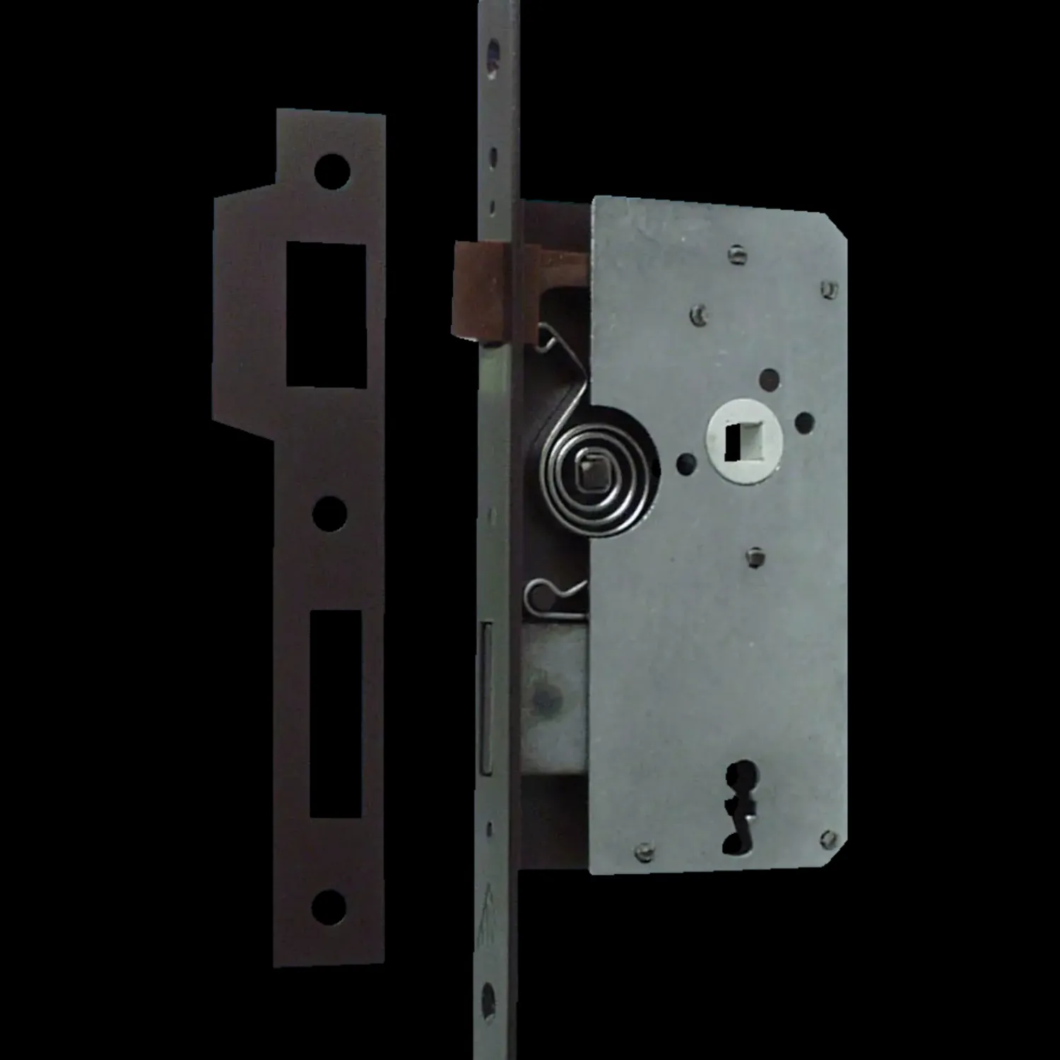 Peder Nielsen Låsekasser, Cylindre Og Dørbeslag^Danzigerlås højre 180x230 mm brun