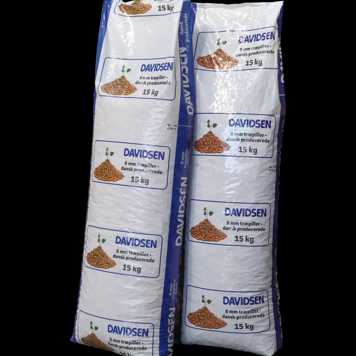 Davidsen Træpiller^træpiller 6 mm 15 kg/pose