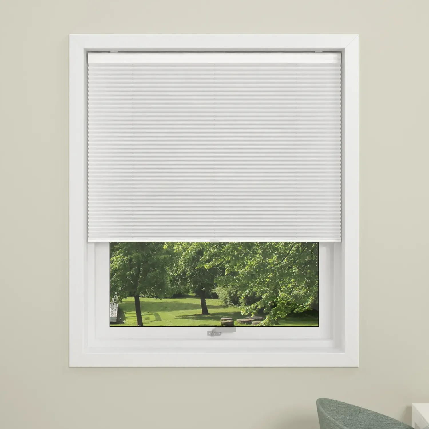 Discount Debel LR plissegardin hvid 60x160 cm