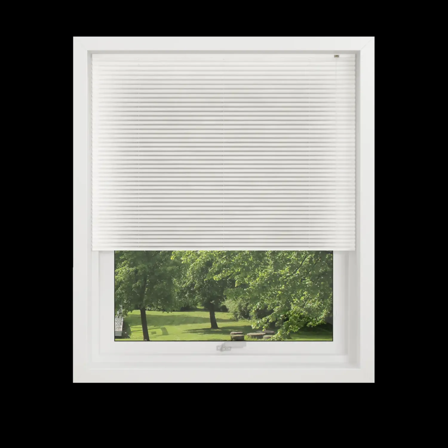 Debel plisségardin London, hvid 60x130 cm.