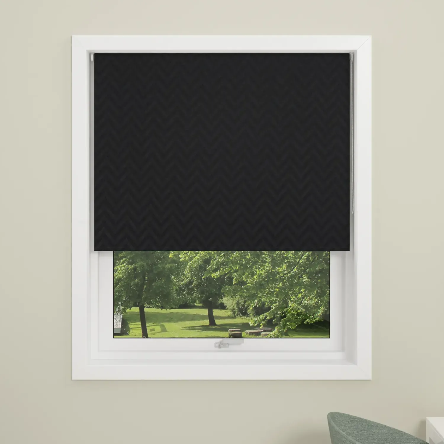 Sale Debel Zig Zag rullegardin mørklægning sort 80x175 cm