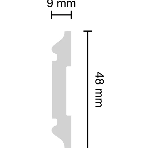 Decosa Stuk Og Rosetter^stukliste FP48.0 slagfast 200x48 mm 2 m
