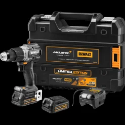 Clearance DeWALT DCD85ME2GT-QW 18V XR slagboremaskine Mclaren edition 2x1.7 Ah PS-batterier og lader