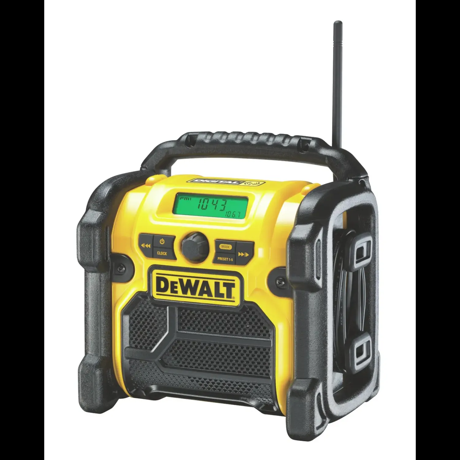 New DeWALT DCR020 kompakt multivolt DAB, FM/AM-radio