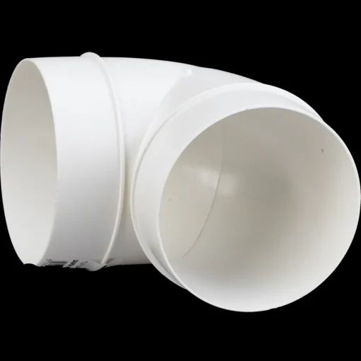 Duka Ventilationsrør Og -Studser^bøjning 90°  Ø100 mm hvid