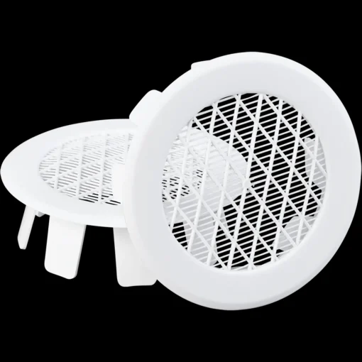 Duka Ventilationsriste^drænrørsventil type 95,3 Ø75 mm grå 2 stk
